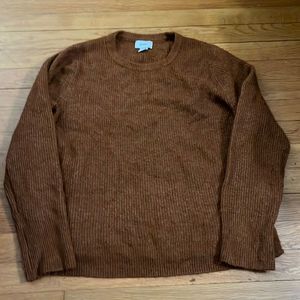 Old Navy • orange/brown ribbed crewneck sweater • size L